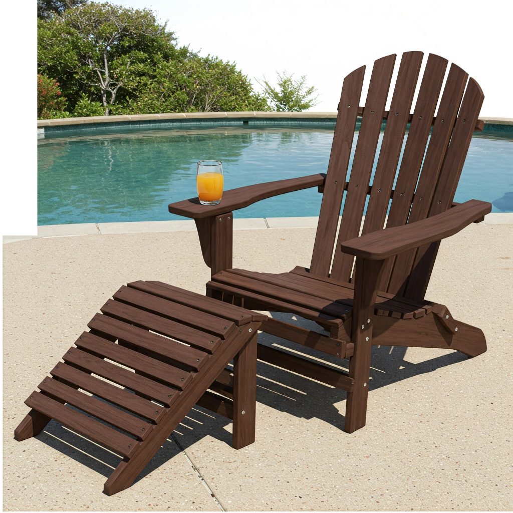 Adjustable Adirondack Chair with Retractable Ottoman